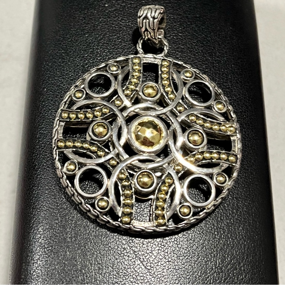 JOHN HARDY RARE AUTHENTIC STERLING SILVER 18K YELLOW GOLD ENHANCER